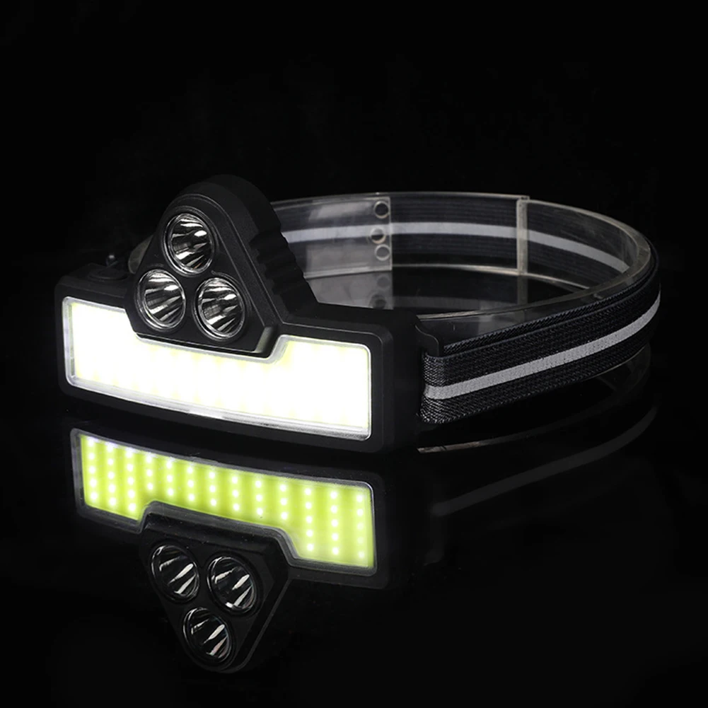 

10W 600LM COB LED Headlight Flashlight 3xXPE USB Charging 3 Mode Power Display Outdoor Camping Hiking Fishing Torch Light Tools