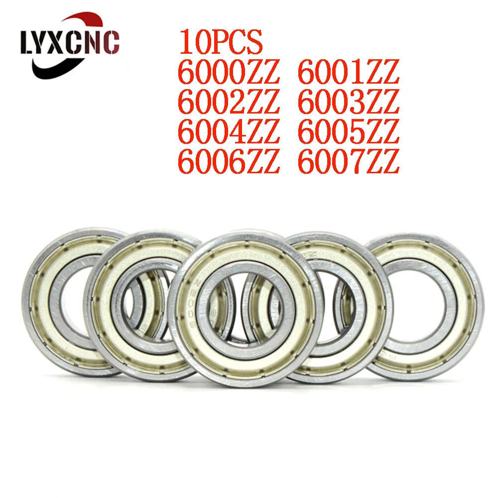 1/10pcs Deep Groove Ball Bearing 6000 6001 6002 6003 6004 6005 6006 6007ZZ Motor Bearie Iron Cover 6000ZZ 6001ZZ 6002ZZ 6003ZZ