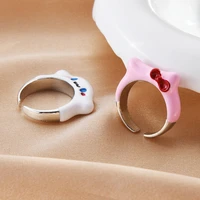 hello kitty ring big ear dog opening adjustable ring bow cute ring ornaments gifts