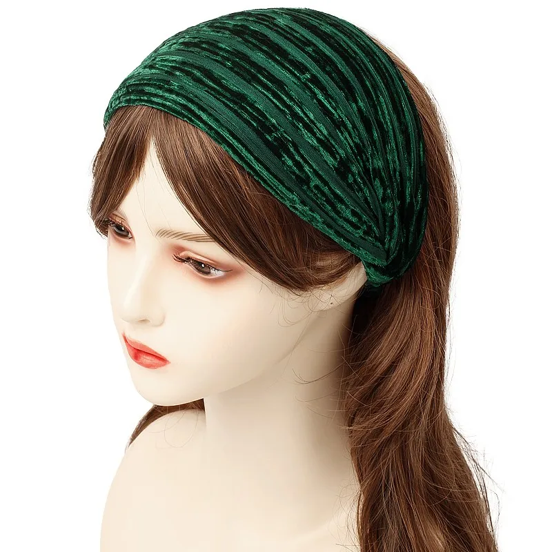 

Женская модная широкая эластичная повязка на голову со звездами, однотонная повязка на голову, тюрбан для бега, аксессуары для волос