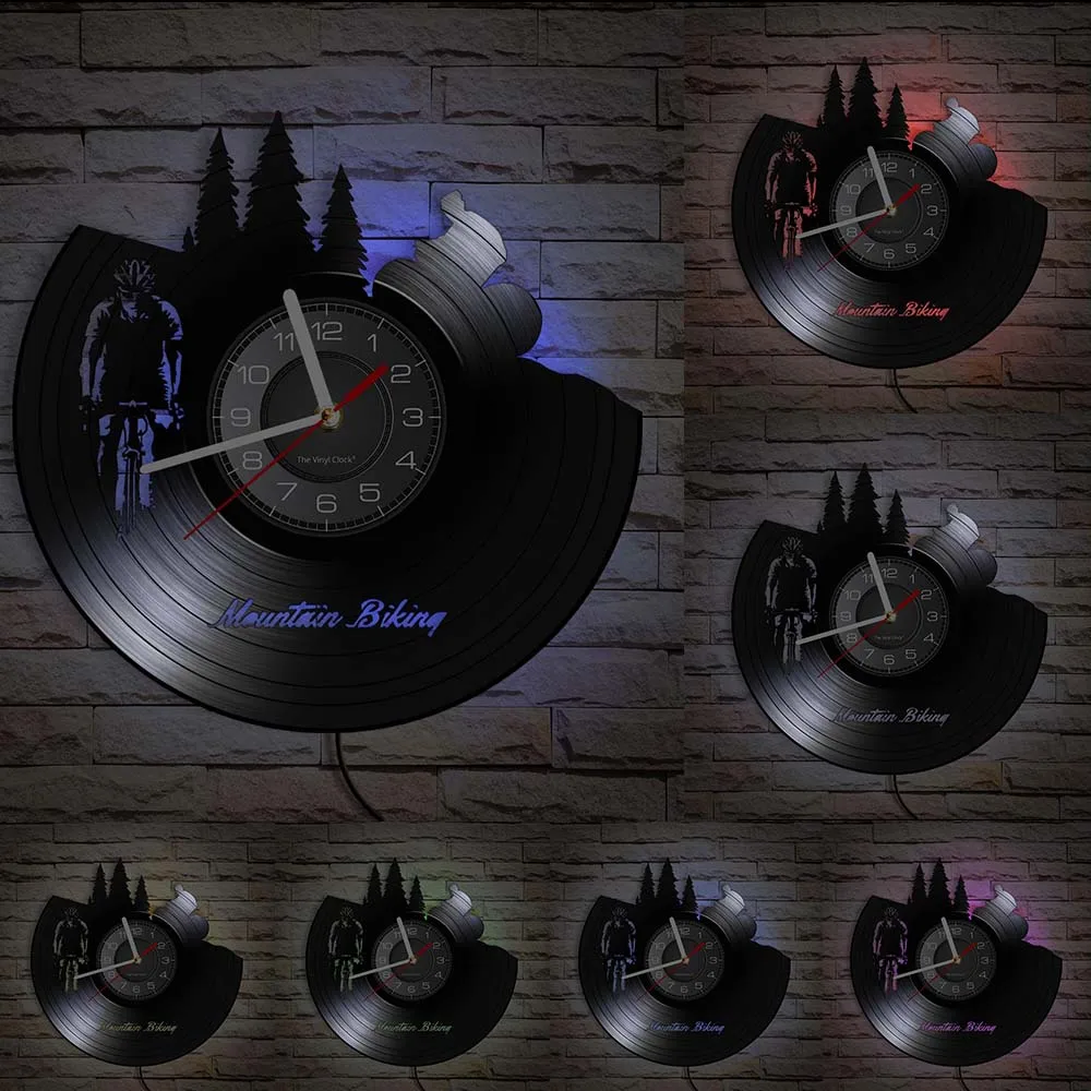 Настенные часы для езды на горном велосипеде спортивные винтажные виниловые в