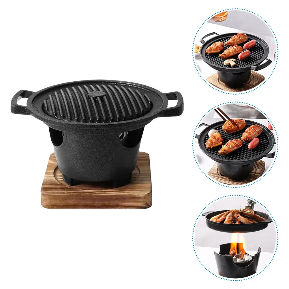 

Portable Charcoal Grills Korean BBQ Barbecue Plate Furnace Non Stick Tools Household Rack Grilling Pan Stove