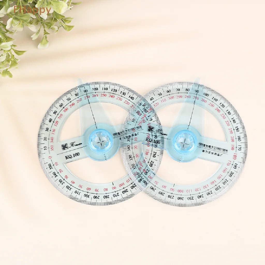 

Newest Portable Diameter Of 10cm Plastic 360 Degree Pointer Protractor Ruler Angle Finder Swing Arm For School Office Supplies