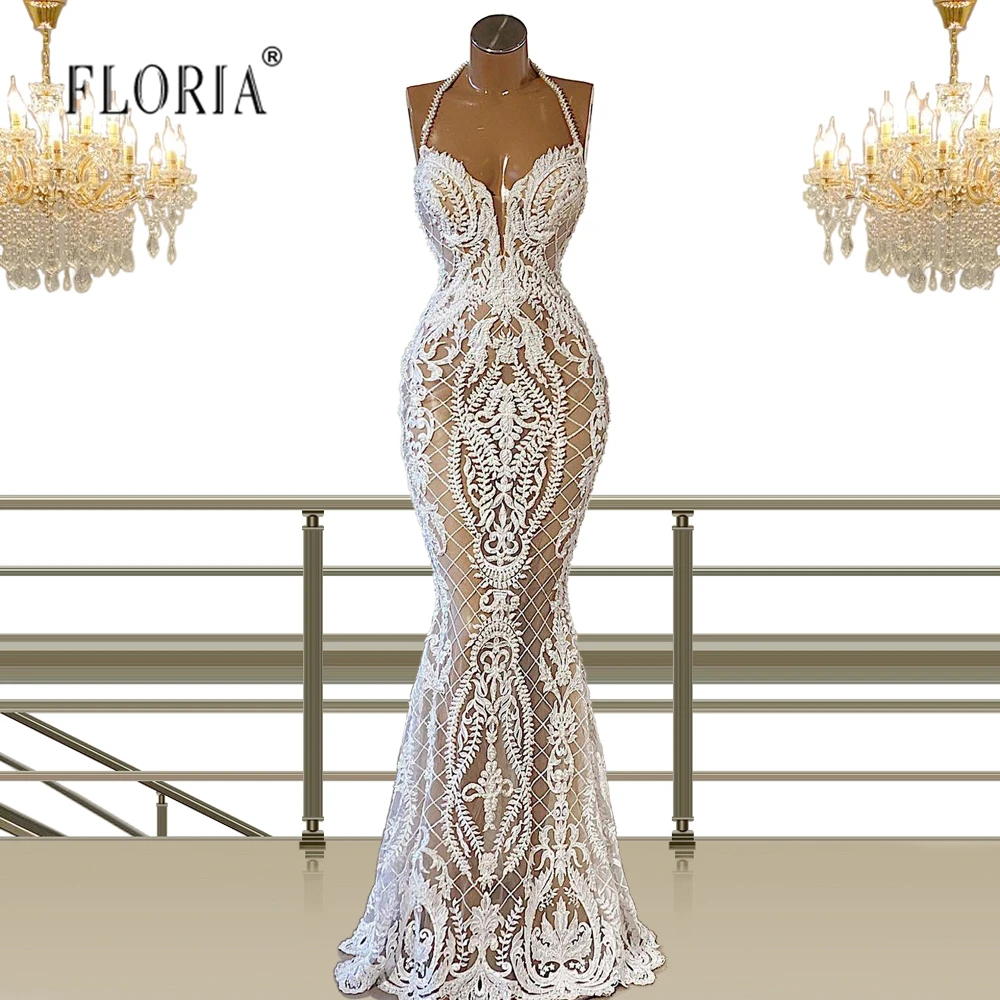 

Женское вечернее платье с кружевом, телесного цвета