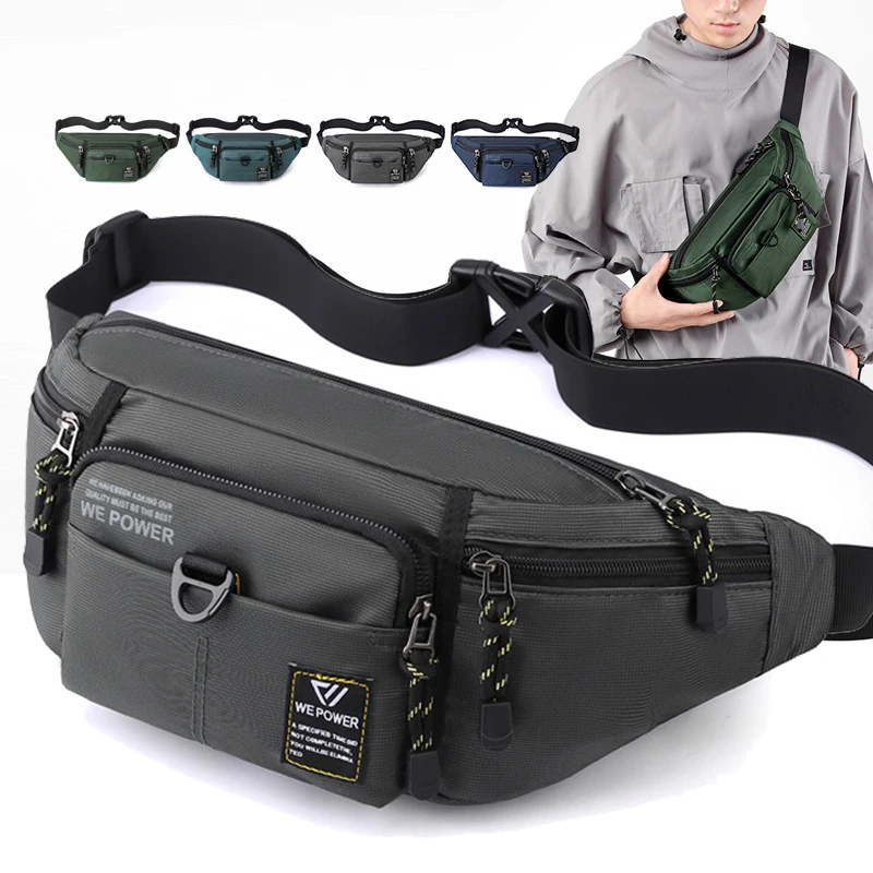 

Поясная сумка для мужчин, нейлоновый модный кошелек на бедро, забавная мужская дорожная сумка для денег, нагрудный ремень с несколькими карманами