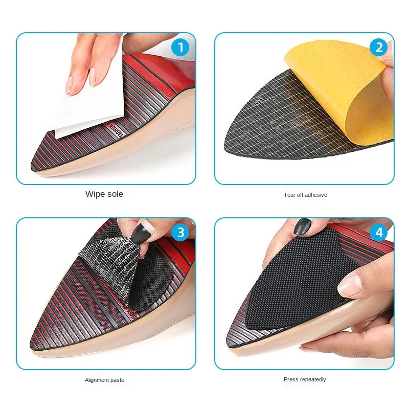 6 Pcs Shoe Sole Sticker Anti-Slip for Sandal High Heel Shoes Front Mat Forefoot Pad Grip Protector Accessories Lover Gift Insert