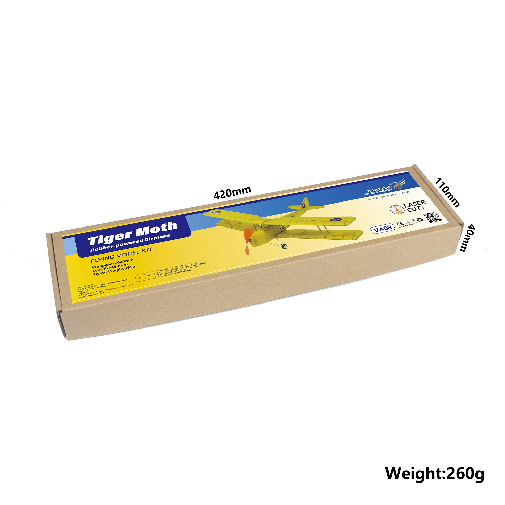 DW хобби резиновая модель самолета 600 мм Wingspan De Havilland DH.82 Тигровая звезда свободный