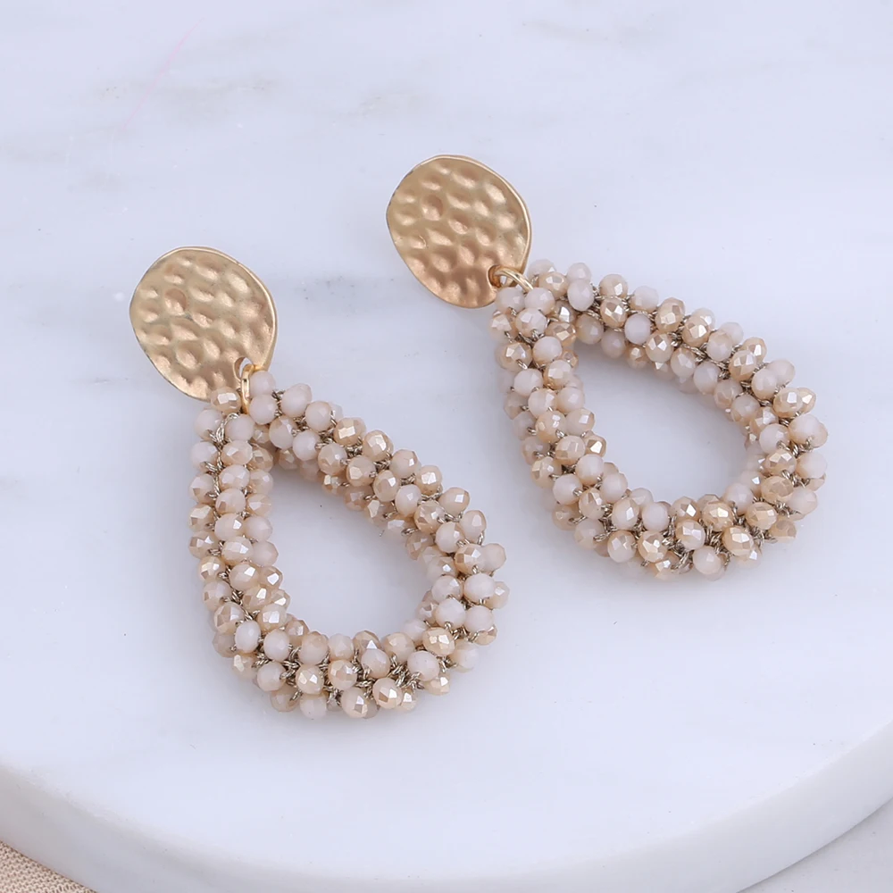 

Серьги-подвески женские ручной работы с бусинами и бахромой