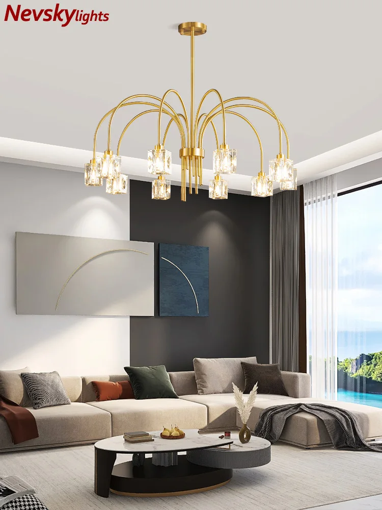 

luxury ceiling crystal chandelier living room brass chandelier lighting dining gold led lustre kitchen fixture lighting bedroom