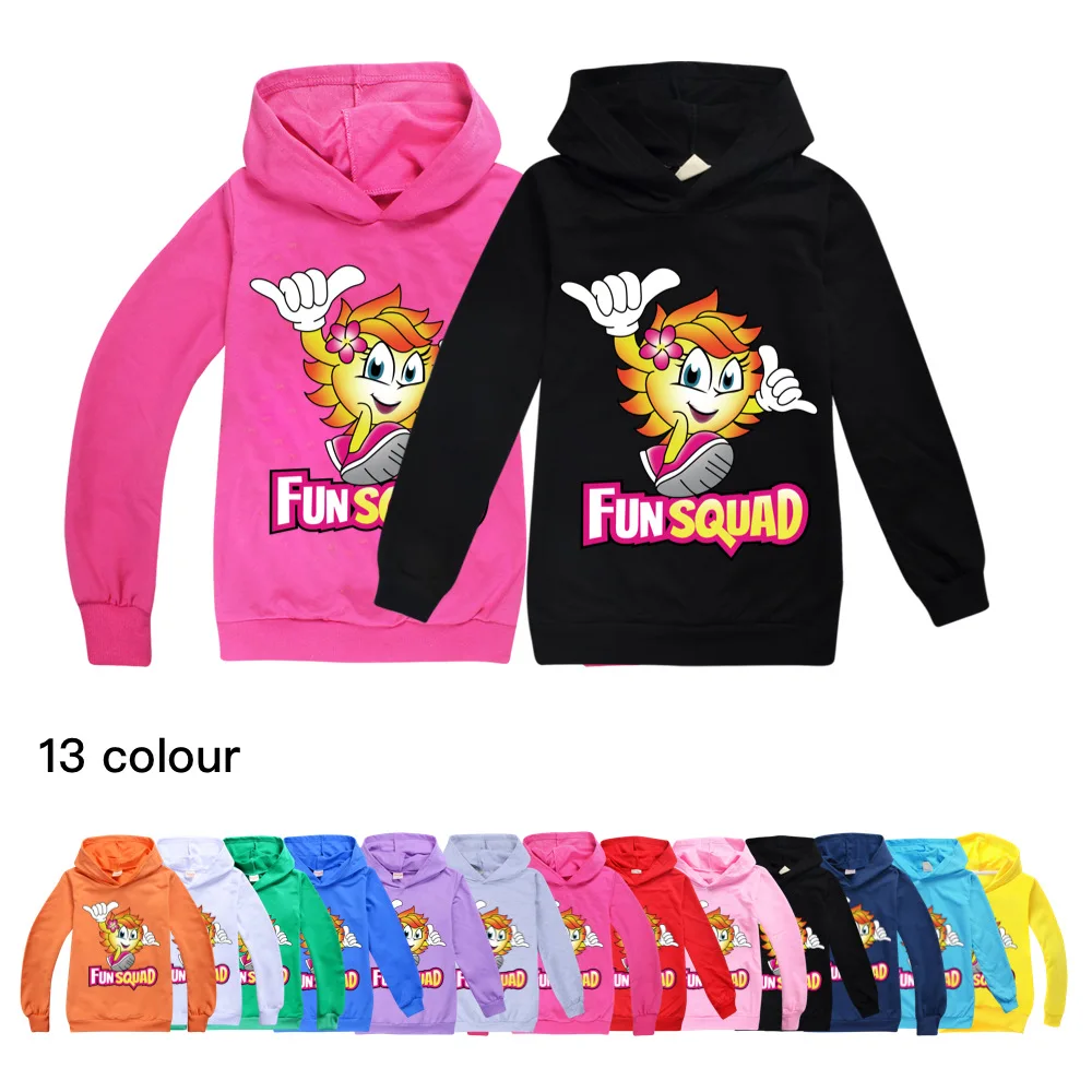 

Children Cotton Costume Fun Squad Gaming Print Pullover Spring Fall Girls Kids Clothes Funny Hoodies Teen Baby Boys Sweatshirt