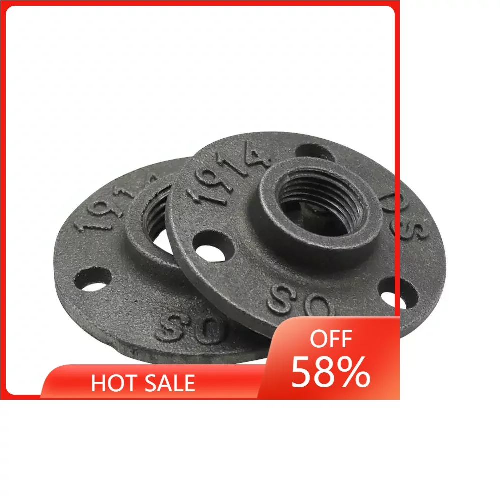 

1/2" 3/4" 1" Decorative Flange Malleable Iron Floor/Wall Flange Cast Iron Pipe Fittings Three Bolt Holes BSP Thread 1Pc