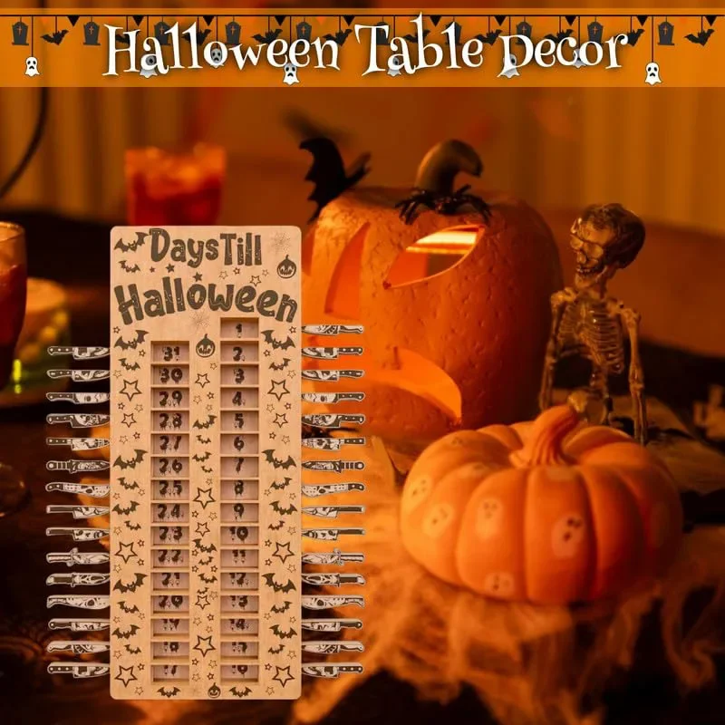 Календарь для Хэллоуина декоративные деревянные кубики тыква украшение стола