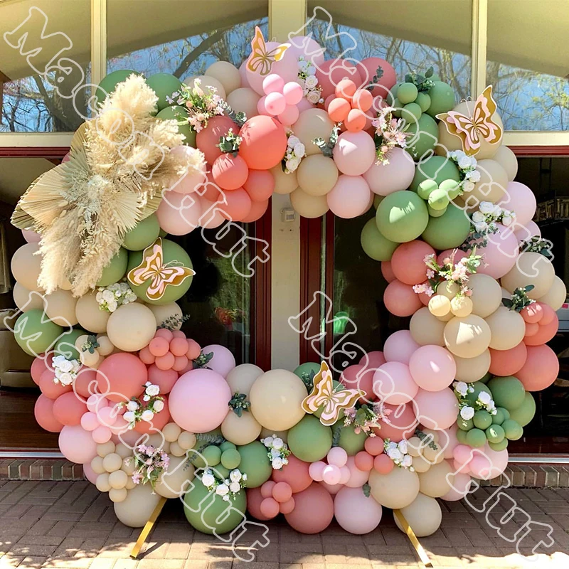 

250pcs Retro Pink Latex Balloon Garland Background Baby Shower Wedding Birthday Party Festival Event Cream Peach Decoration Kits