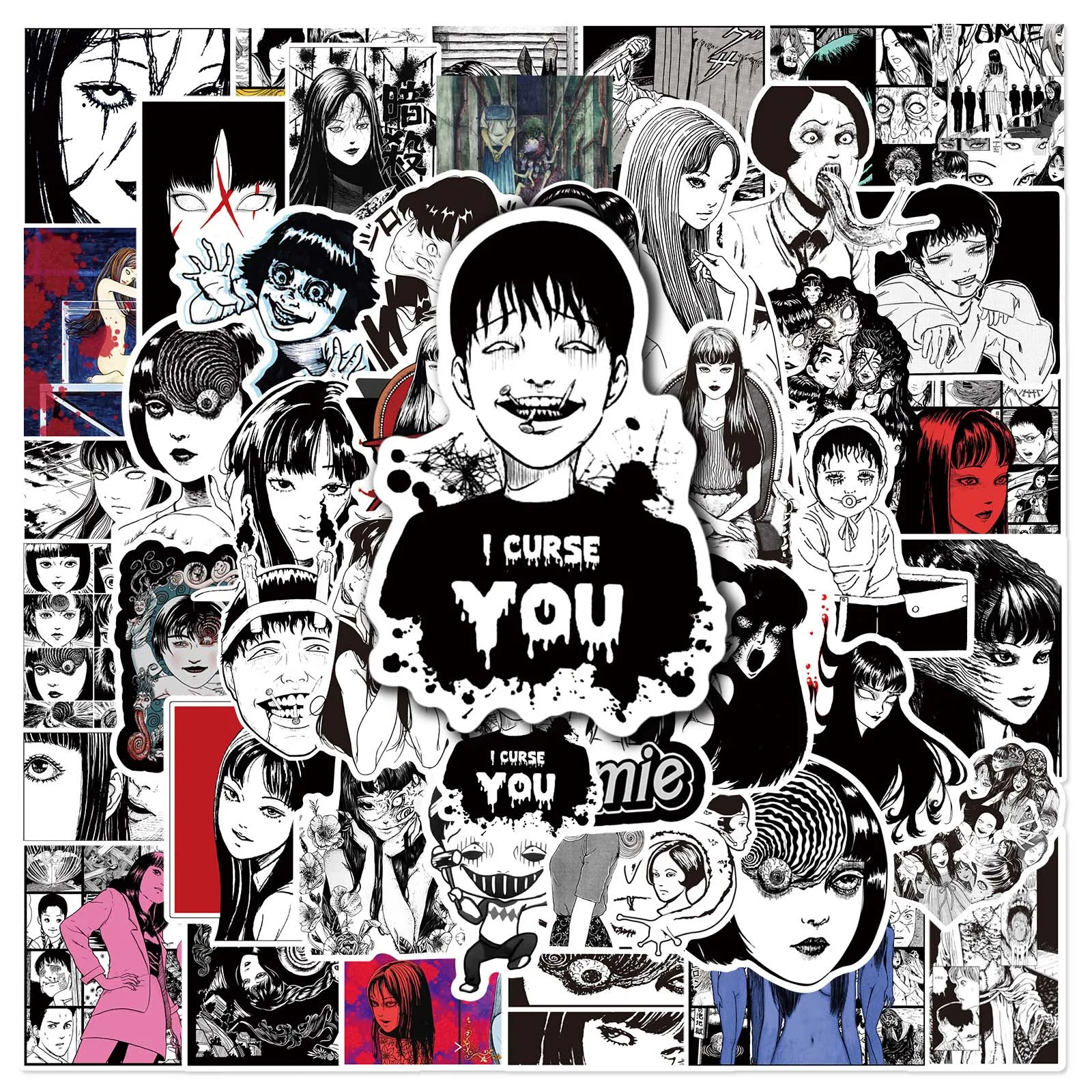 

10/50pcs Horror Anime Fujiang DIY Graffiti Stickers Pack Laptop Scrapbooking Notebook Car Removable Waterproof Decoration Decals