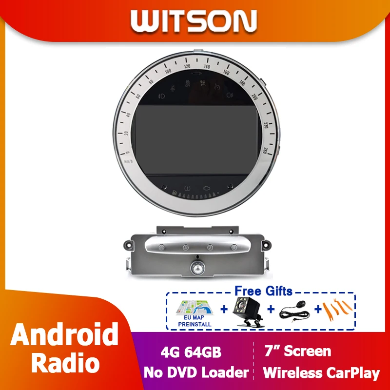 

7-дюймовый автомобильный радиоприемник Android для BMW Mini Cooper R56 R57 R58 R60 2006-2013, стерео GPS без DVD-загрузчика, мультимедийный стерео GPS CarPlay