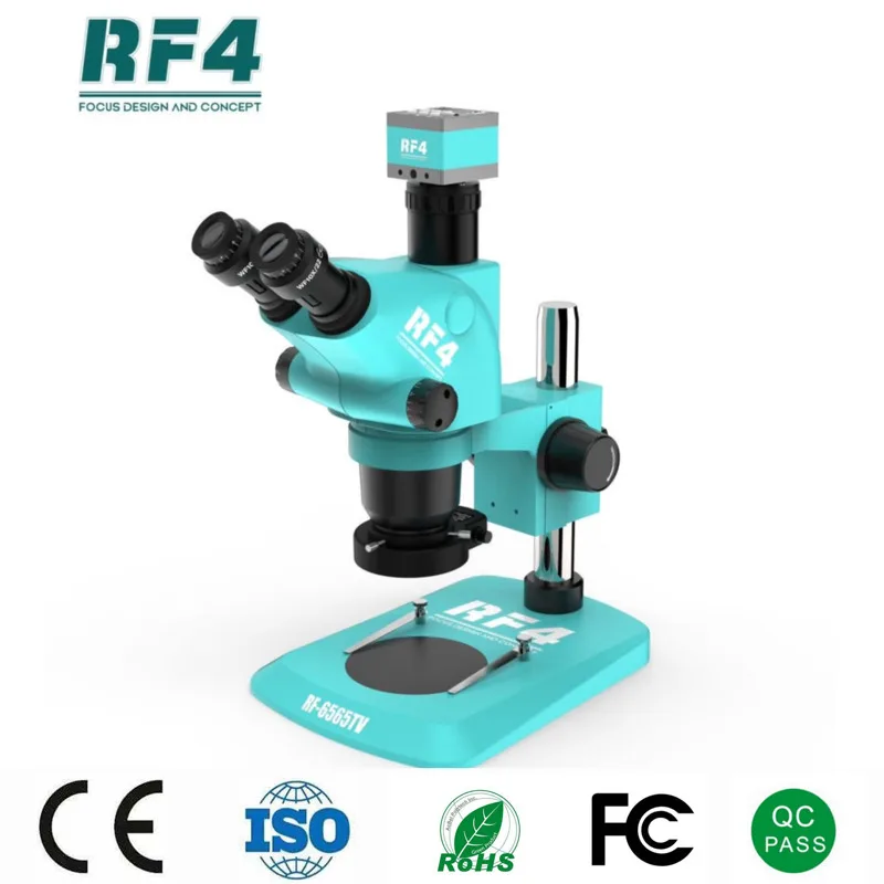 

Rf4 RF6565TV 6.5X-65X Stereo Microscope Zoom Trinocular Microscope + WF10X/22mm Eyepiece + 144 LED Light + Ultra 4K 1080P Camera