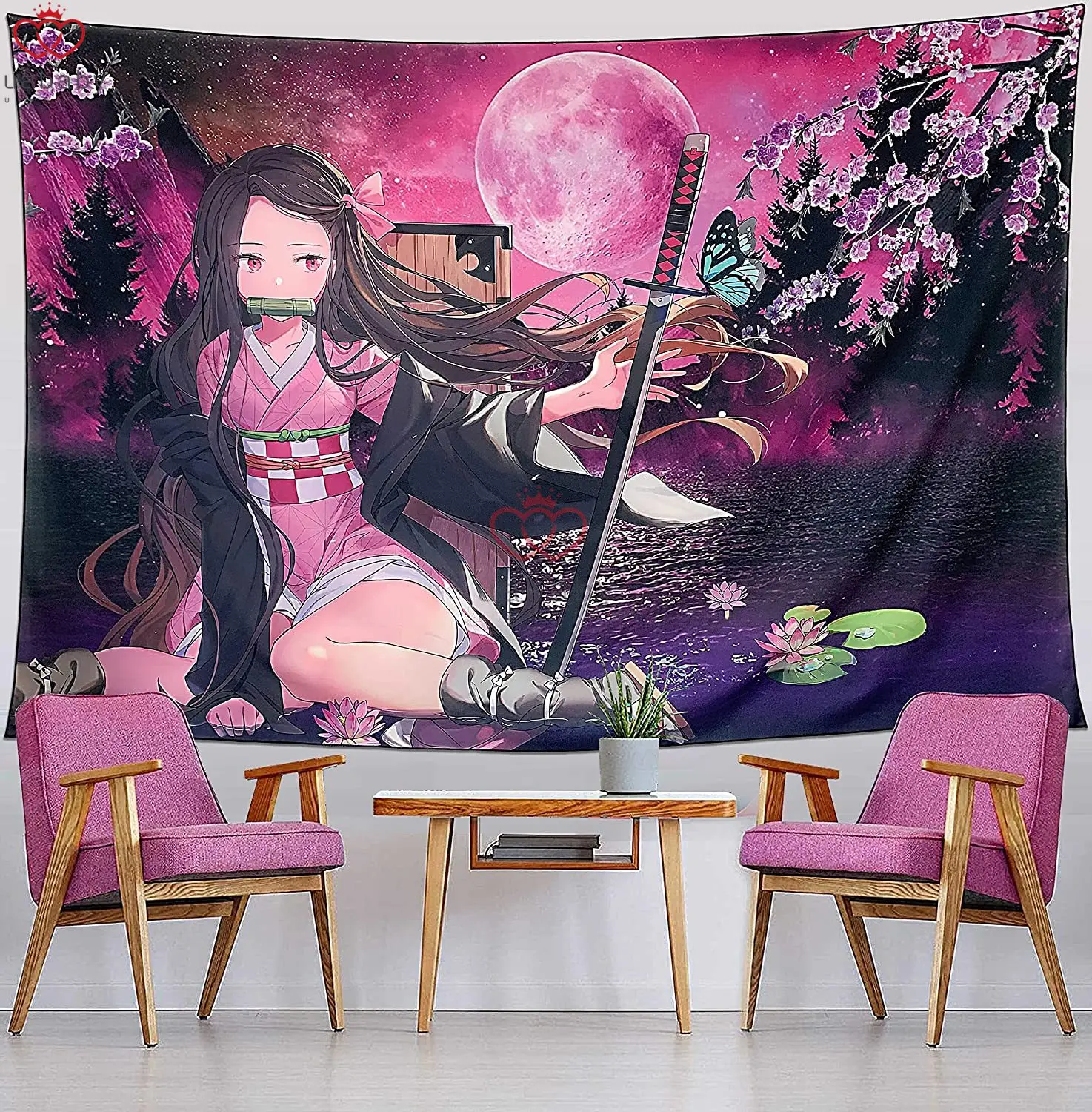 

Tapestry Demon Killer Tapestry Animation Tapestry Cartoon Poster Background Tapestry Dormitory Home Decoration Butterfly Girl