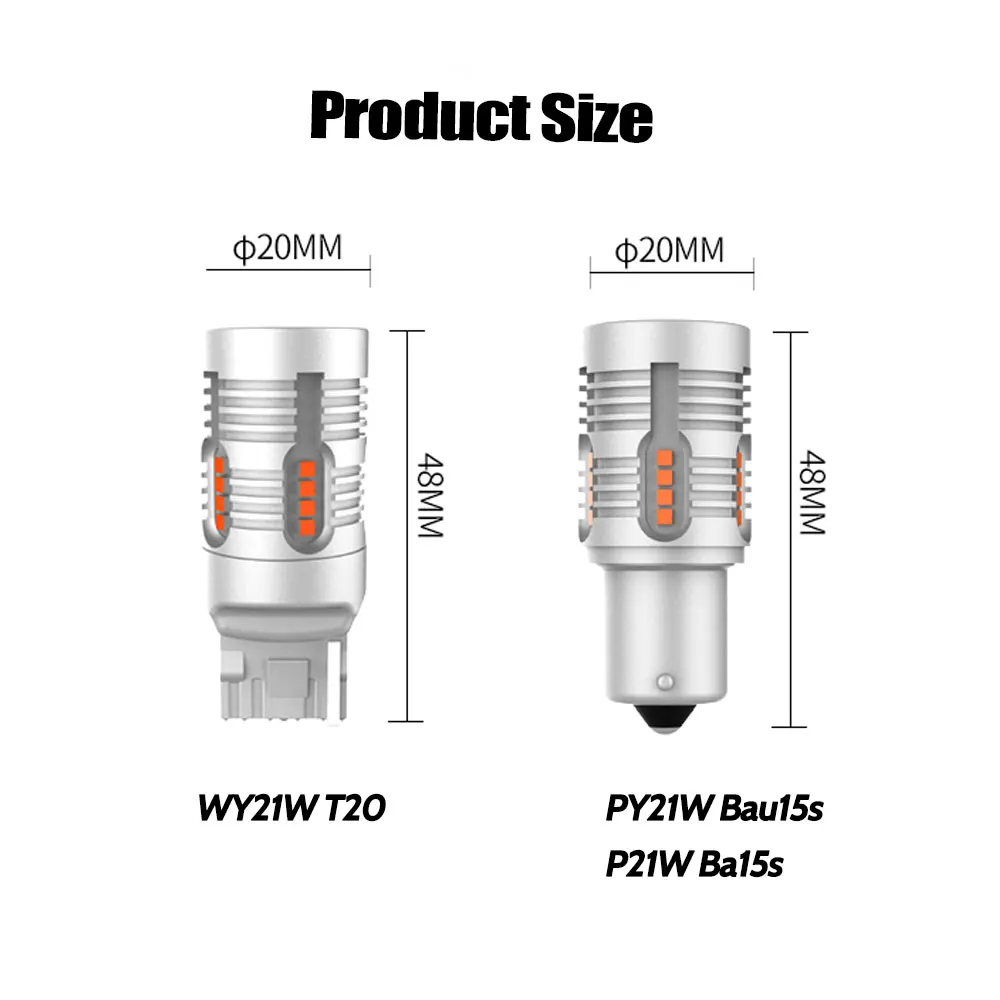 Фонарики желтого цвета T20 WY21W 7440 2 шт. супер яркие фонари Canbus без ошибок 7507 BAU15s PY21W