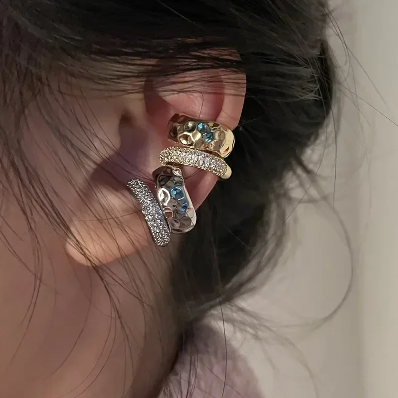 Металлические двухслойные серьги-клипсы