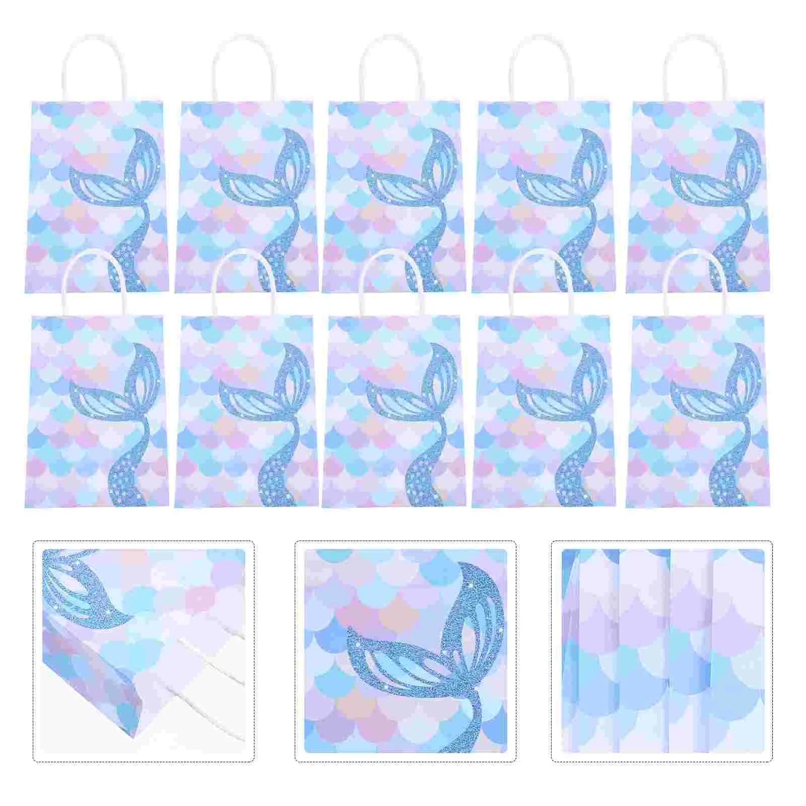 

Gift Mermaid Party Paper Birthday Candy Goodie Medium Size Treat Present Sea Wrapping Christmas Packing Themed The Favor Pouches