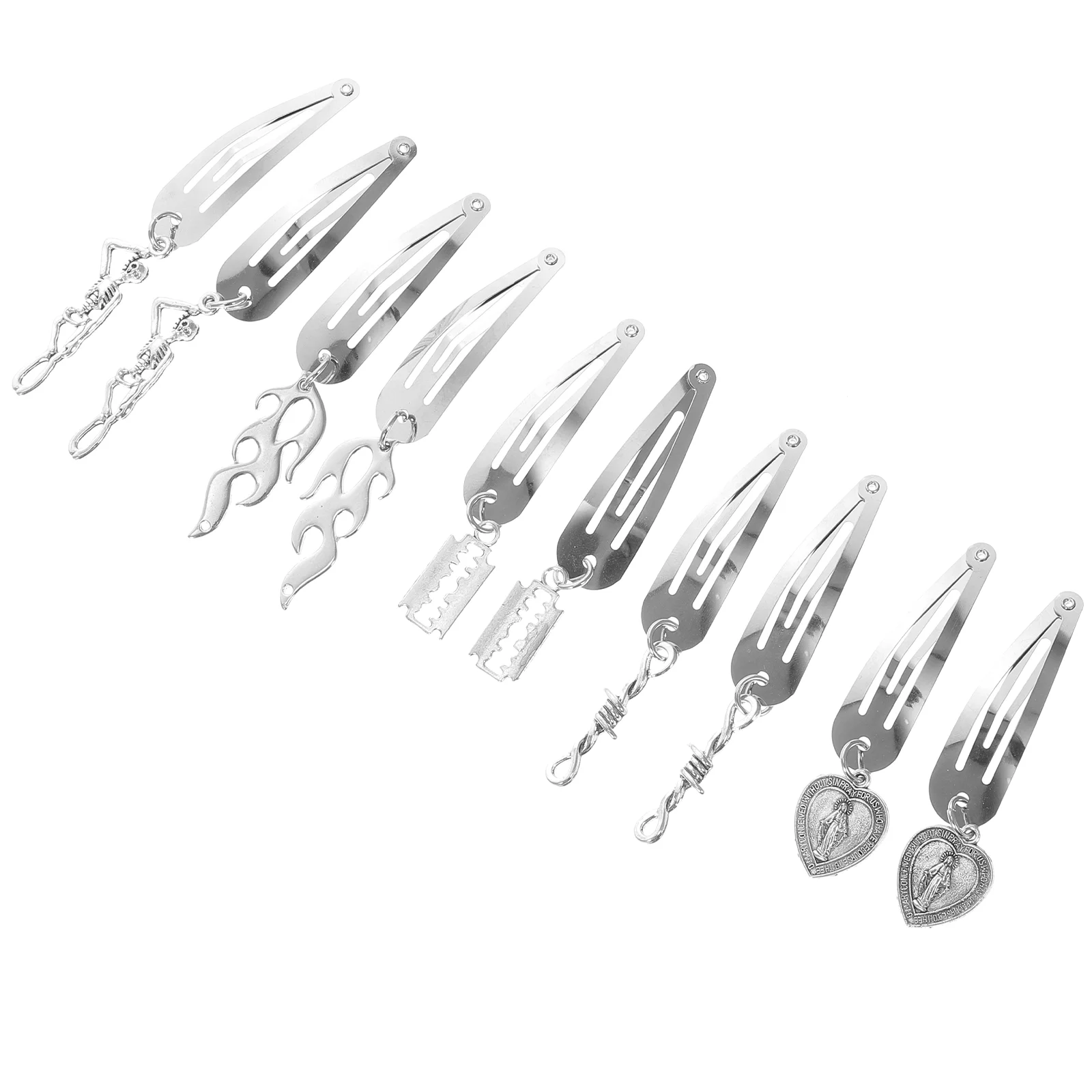 

Заколки для волос в готическом стиле женские, крутые зажимы с кулоном, аксессуары для волос, 5 пар