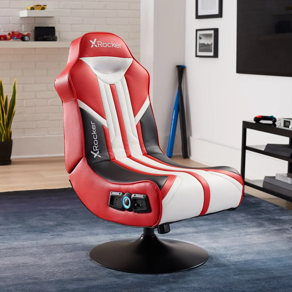 

Pedestal Gaming Chair White 2.1 Bluetooth Audio desk chair computer chair