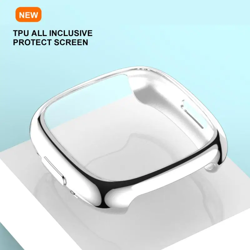 

Soft Rubber Electroplated Shell All-inclusive Protective Case Tpu Watch Shell Cover For Fitbit Versa4 Anti Shock Bumper
