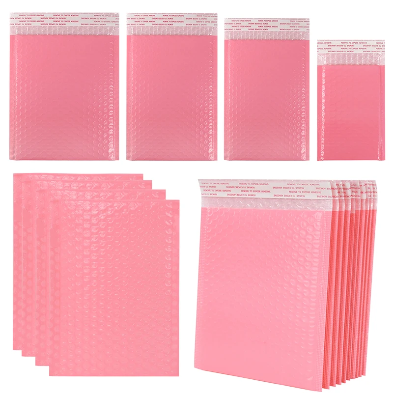 

10pcs Pink Bubble Mailers Bag Padded Envelopes Ziplock Mailers Padded Envelopes Bulk Bubble Lined Wrap Bags Shipping Packaging