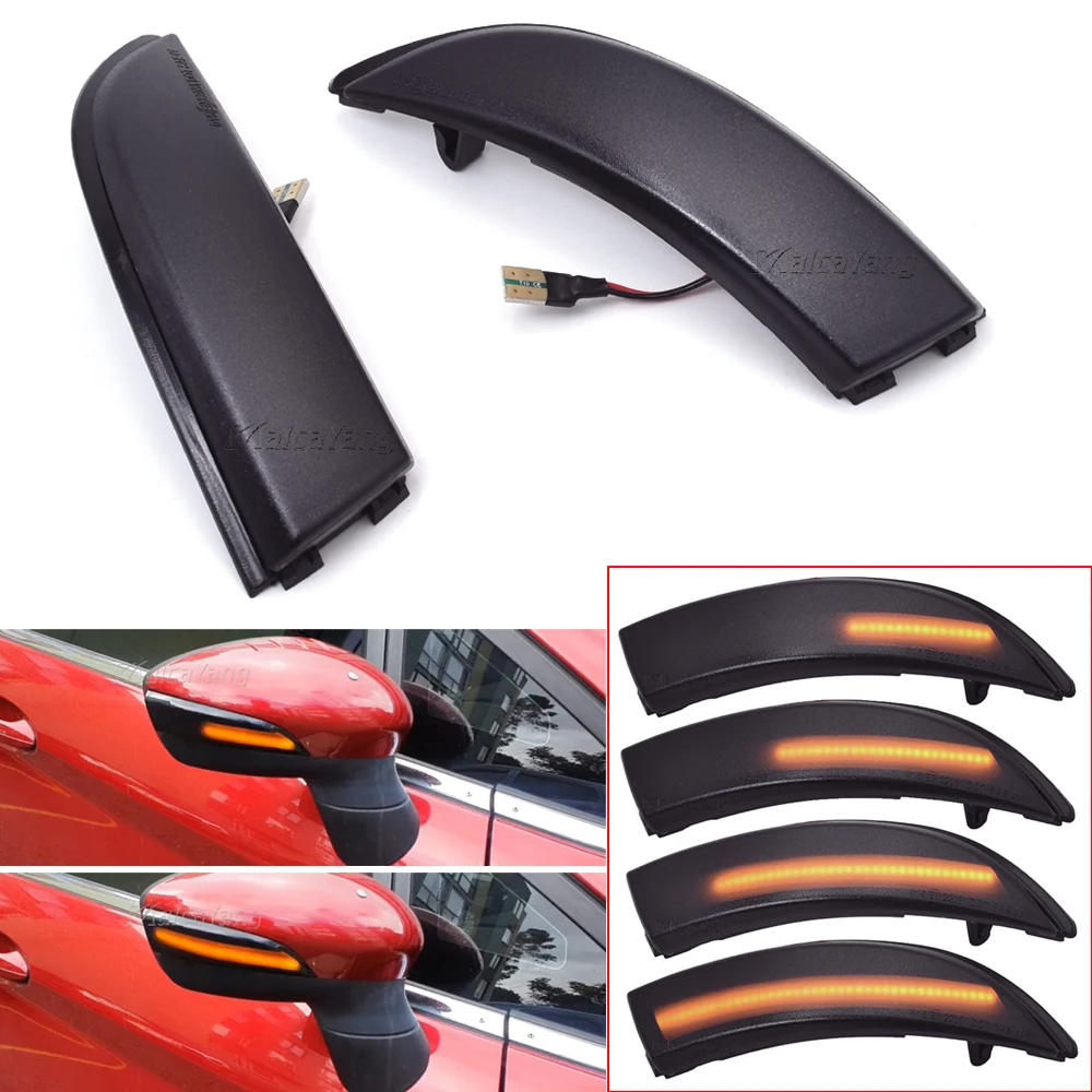 

2PCS LED Dynamic Turn Signal Light Side Mirror Sequential Indicator Blinker Lamp For Ford Fiesta MK6 B-Max Focus 8A61-13B381-AF