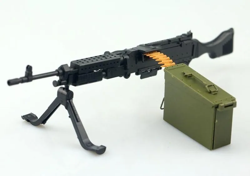 

1/6th Mini Jigsaw Puzzle M240B Machine Gun Assault Rifle Assemble Model for 12" Action Figure Soldier Military Models Kids Toys
