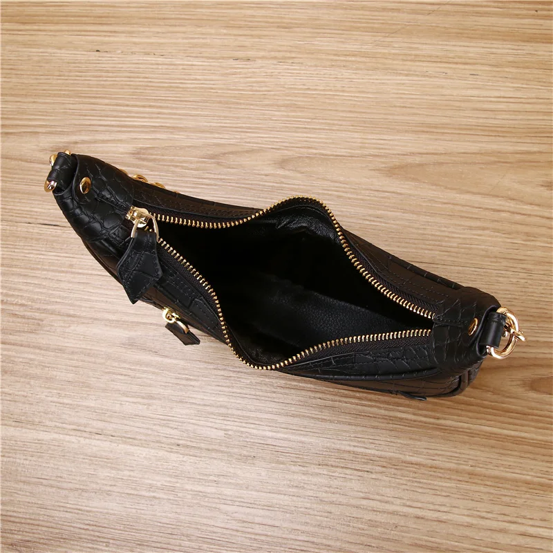 Новая крокодиловая кожа гороховая подмышка французская модная лунная сумка