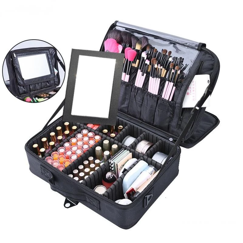 

High Quality Professional Makeup Case Female Beauty Nail Box Cosmetic Case Travel Big Capacity Storage Bag Suitcases For Makeup