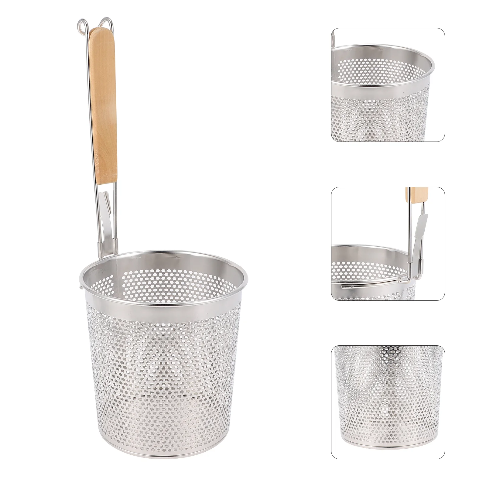 

Deep Fry Basket Powder Fence Stainless Steel Strainer Noodle Sieve Tea 35.5X14X14CM Silver Frying Oil Kitchen Sifter