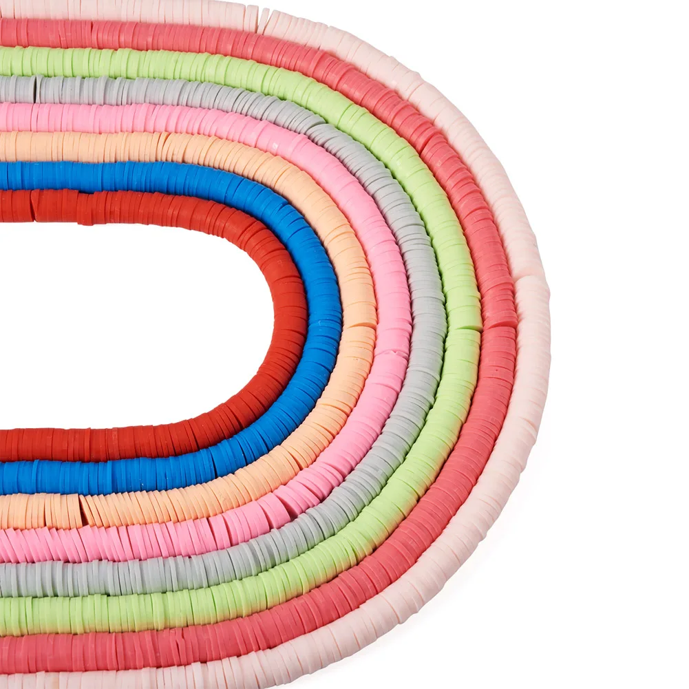 

Плоские круглые бусины из полимерной глины, 8 нитей, 8 мм, для изготовления сережек, браслетов, ожерелий