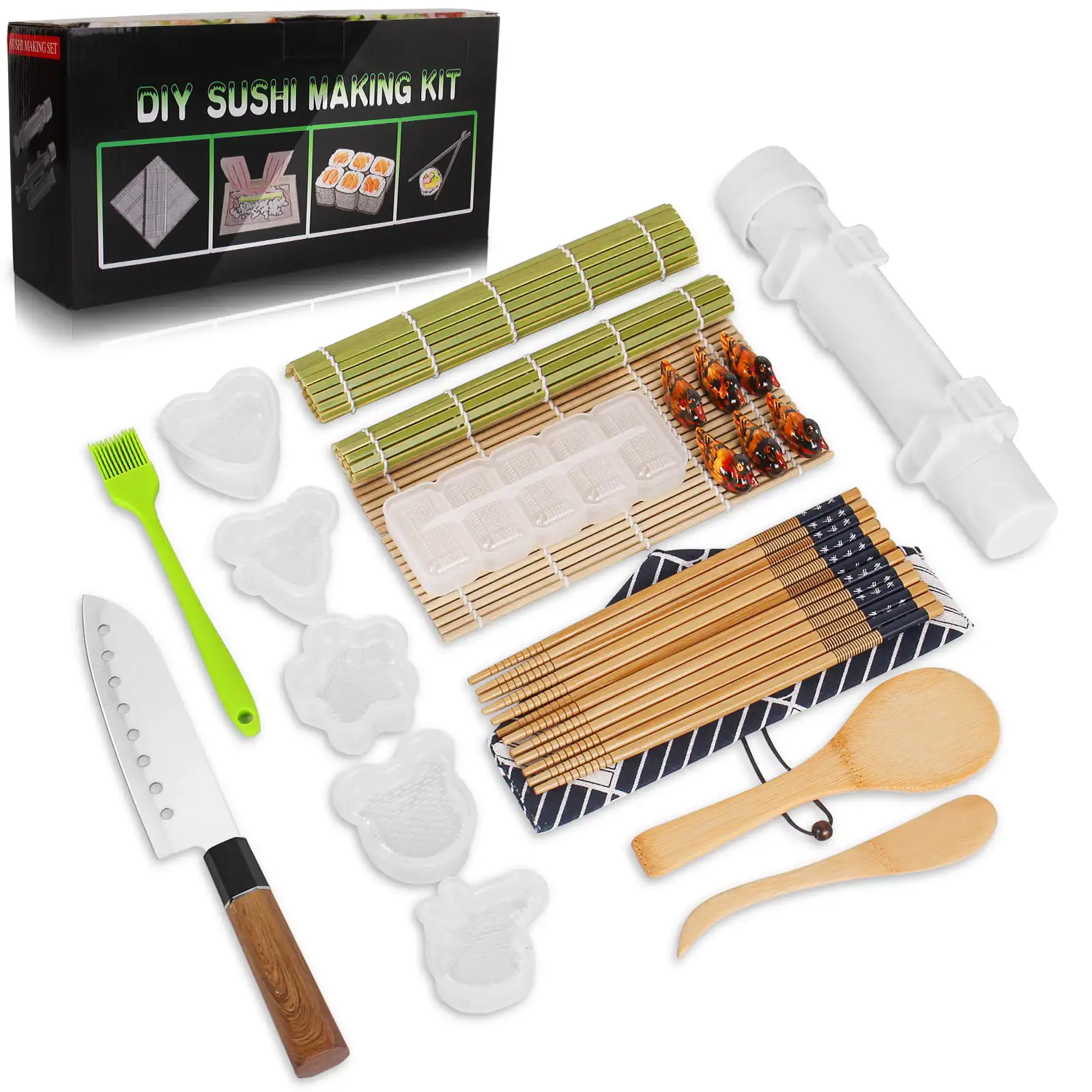 

Набор для приготовления суши, 27 предметов, набор для приготовления суши премиум-класса для начинающих, набор для самостоятельного приготовления суши