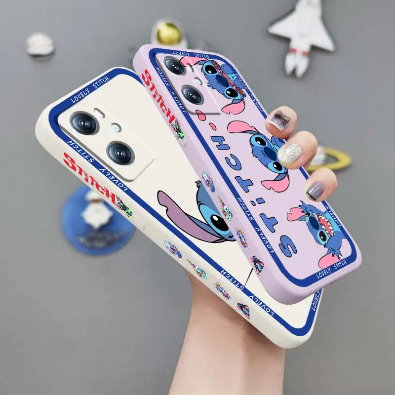

Disney Lilo & Stitch Art Phone Case For OPPO Find X6 X5 X3 A98 A96 A94 A93 A77 A76 A74 A72 A57 A53S A16 5G Liquid Left Rope