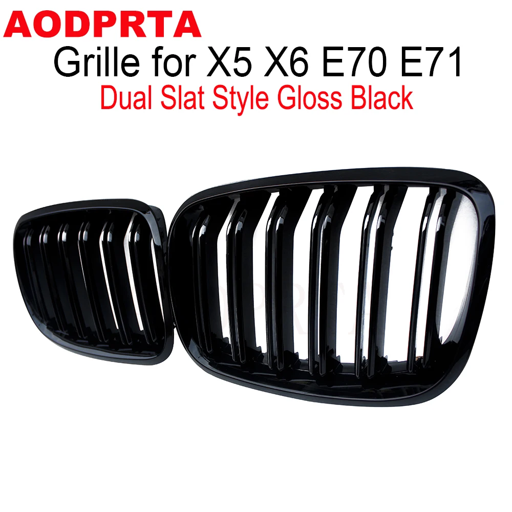 E70 E71 Решетка ABS Глянцевая черная сетка переднего бампера для BMW X5 X6 xDrive30i xDrive35i