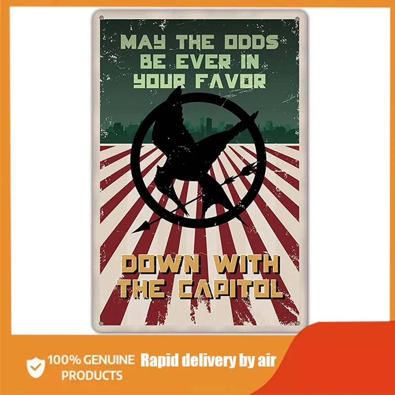 

HomDeo Wall Decor Metal Hunger Games May The Odds Be Ever in Your Favor Sign Tin Sign Personalized Metal Signs