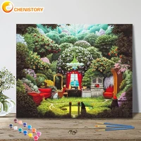 chenistory paint by number tree landscape drawing on canvas handpainted painting art gift diy pictures by number flowers kits ho