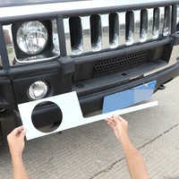 for hummer h2 2003 07 front fog lamp decorative sequins stainless steel modification fog light trim molding kit car accessoriesf