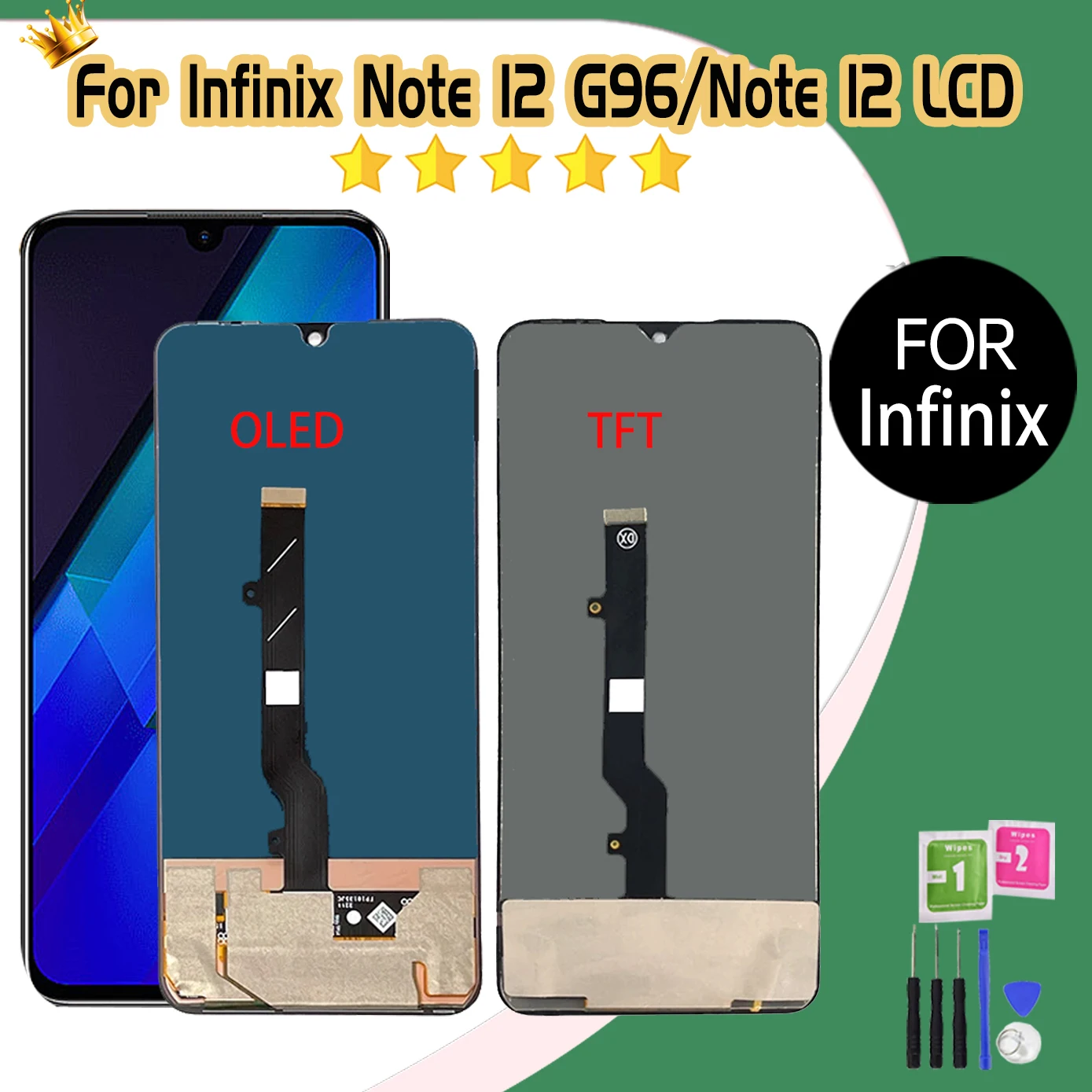 Дисплей 6 7 дюйма для Infinix Note 12 G96 ЖК-дисплей X670 X663 X663C X663D Замена сенсорной панели