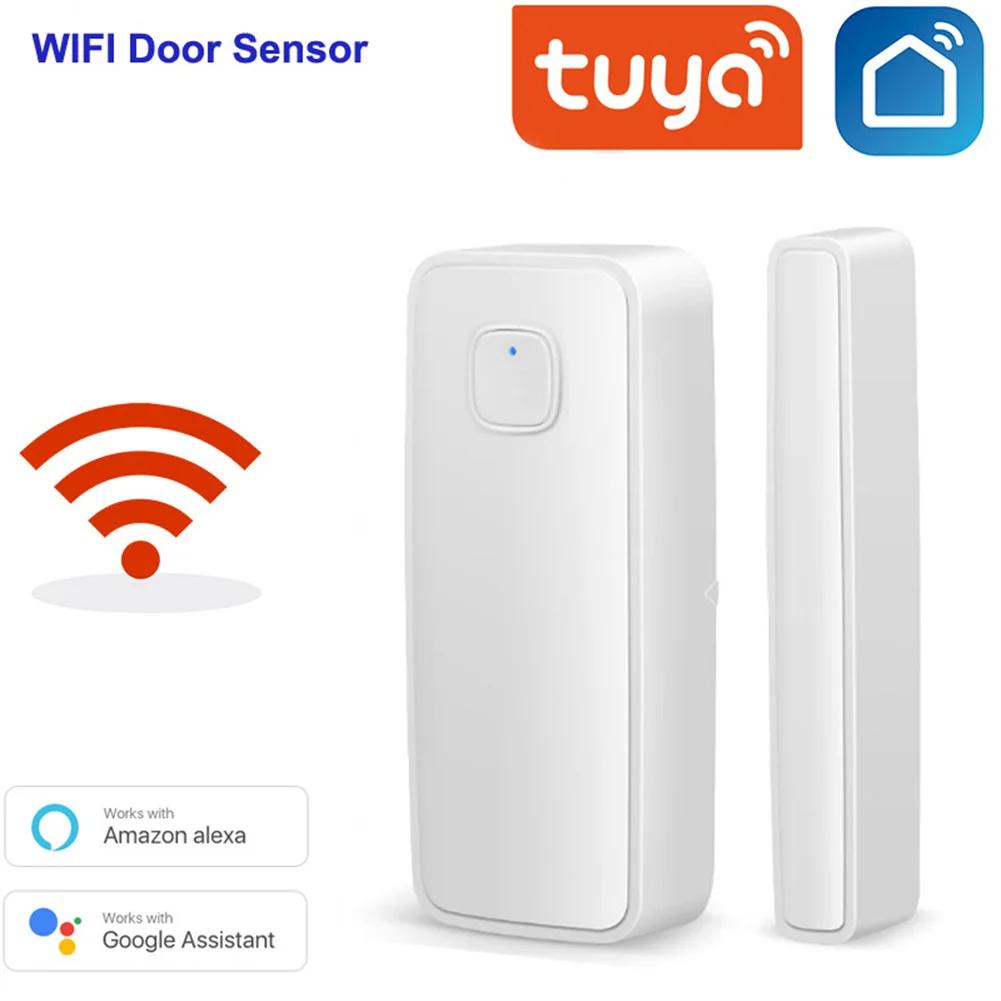 

Смарт-датчик для окон и дверей AUBESS Tuya, Wi-Fi детектор ворот, охранная сигнализация, работает с Alexa Google Home