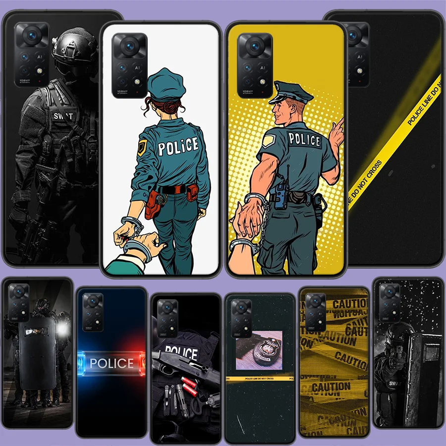 Полицейский SWAT ФБР чехол для телефона Xiaomi Redmi 12C 12 10A 10C 10 9 8 7 6 10X 9A 9C 9T 8A 7A 6A S2 K20 K30 K40 Pro