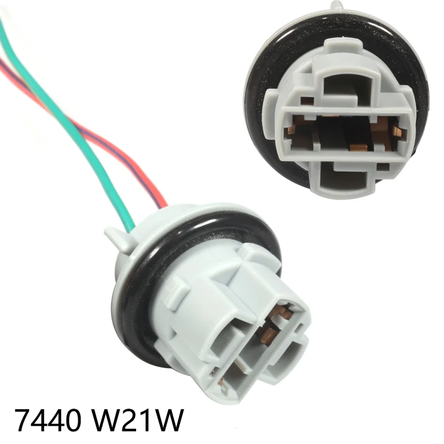 1 пара T20 7443 W21/5 Вт 7440 W21W, цоколь адаптера, гнездовая вилка, соединительная проводка, подходит для автомобильного стоп-сигнала, лампа заднего хода