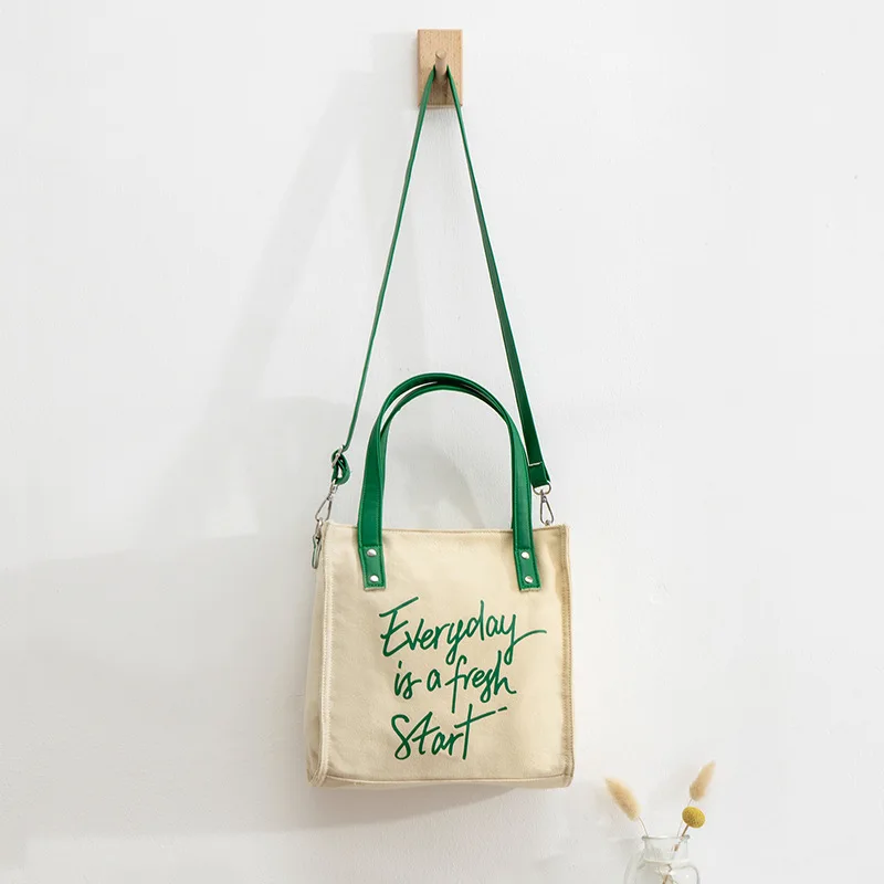 Large Capacity Women Canvas Tote Bag Solid Color Ladies Casual Handbag Shoulder Bag Large Capacity Cotton Reusable Shopping Bag