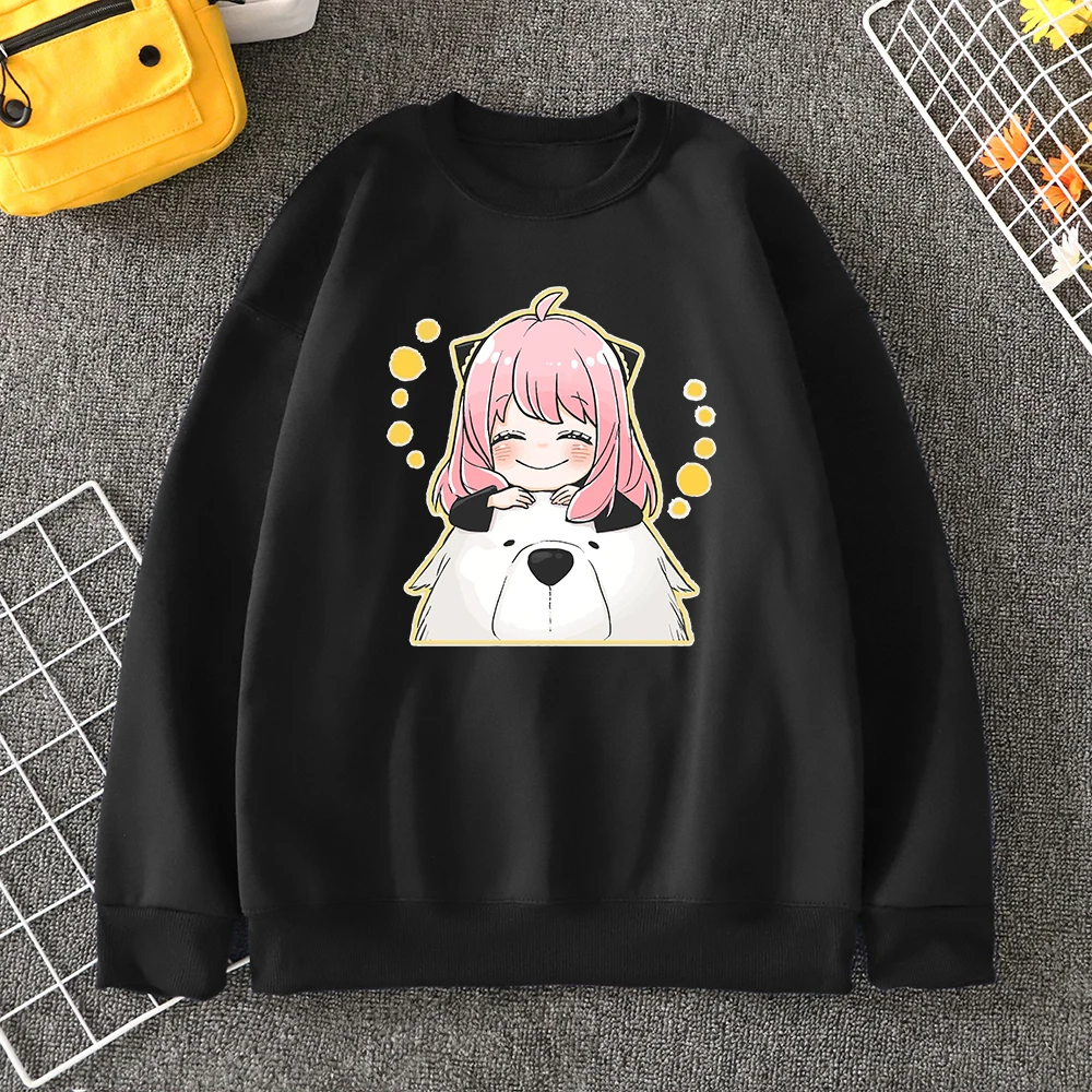 

Осенняя теплая толстовка с капюшоном для немецкой семьи Spy X, повседневный свитшот с круглым вырезом и карманами для улицы, Мужской пуловер