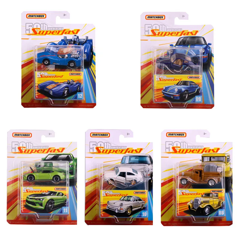 

GBJ48 Matchbox 50Th Anniversary Super Fast Turbo Volkswagen Porsche 911 Chevy Camaro 1:64 Model Vehicle Car Collection Toy Gift