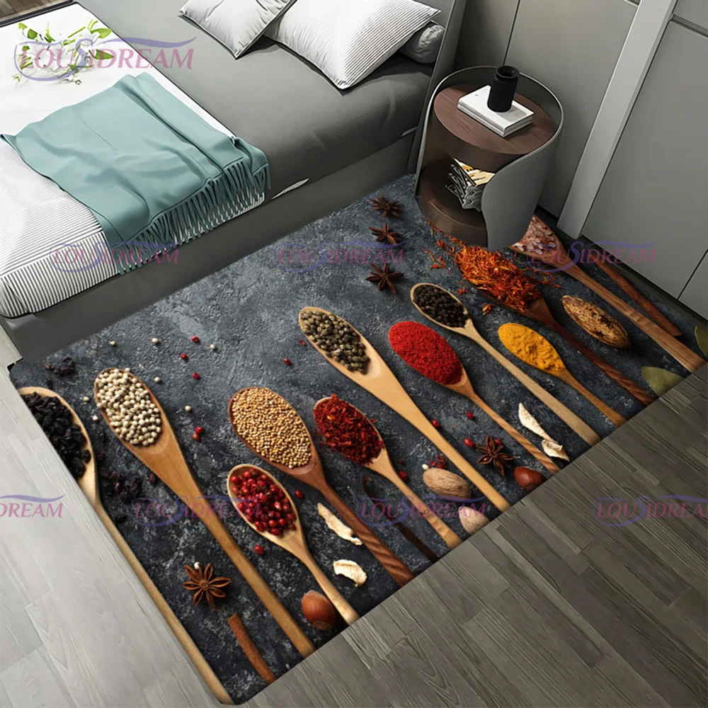Волшебные приправы напольные коврики для кухни гостиной фланелевый ковер мягкий
