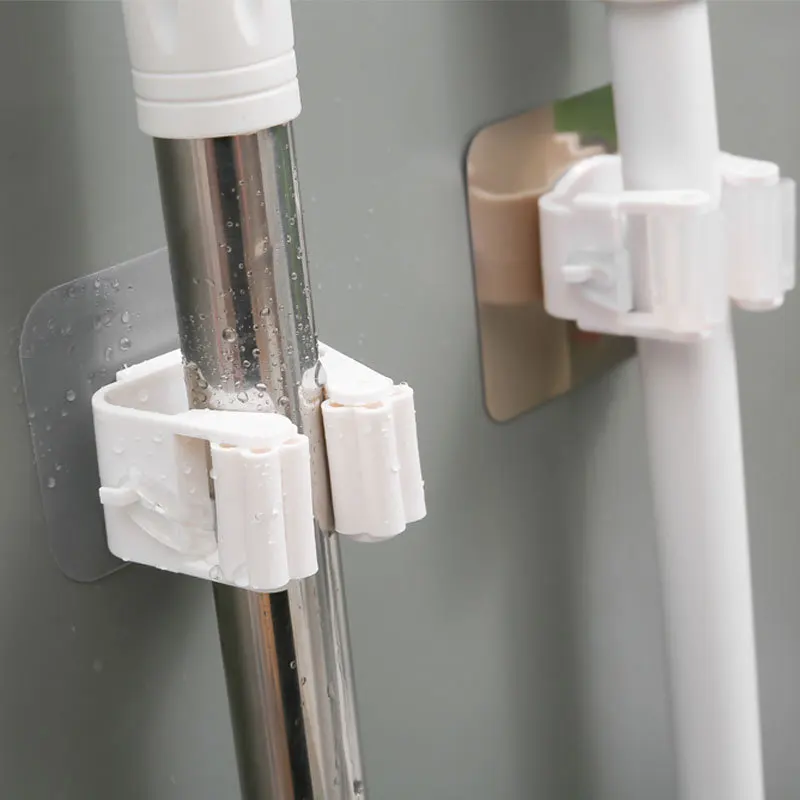 

Bathroom Adhesive Multi-Purpose Hooks Wall Mounted Mop Organizer Holder RackBrush Broom Hanger Strong Hooks Mop Holder