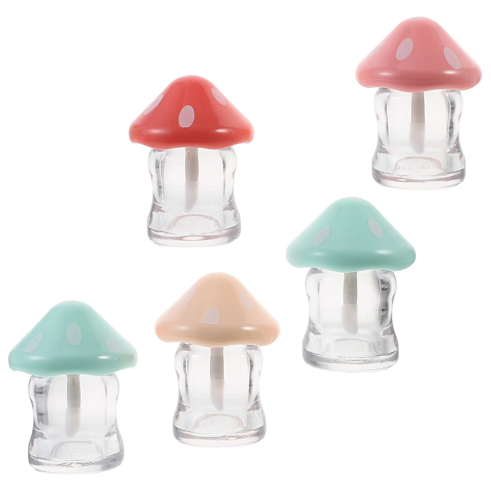 

5pcs Mushroom Lip Gloss Containers Empty Lip Balm Making Kit Lip Balm Tubes For small business